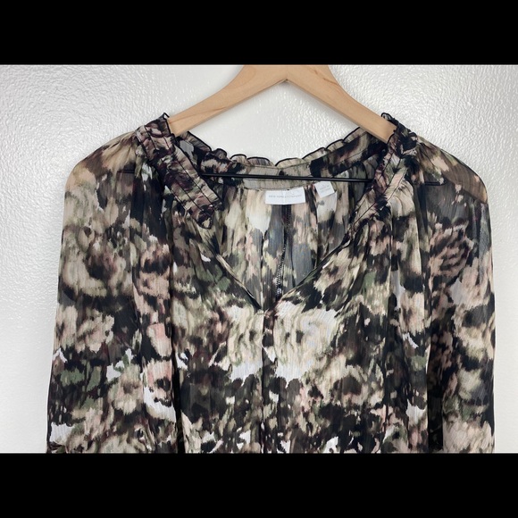 New York & Company Sheer Floral Blouse - Picture 3 of 7